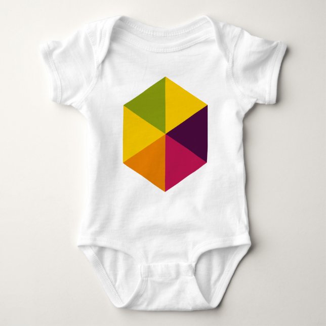 Farbe Hexagon 01 Baby Strampler (Vorderseite)