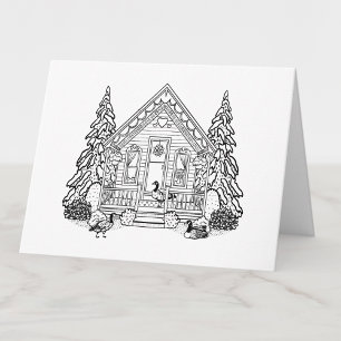 Farbe Ihr eigenes gemütliches Haus und Gänse Leere Dankeskarte