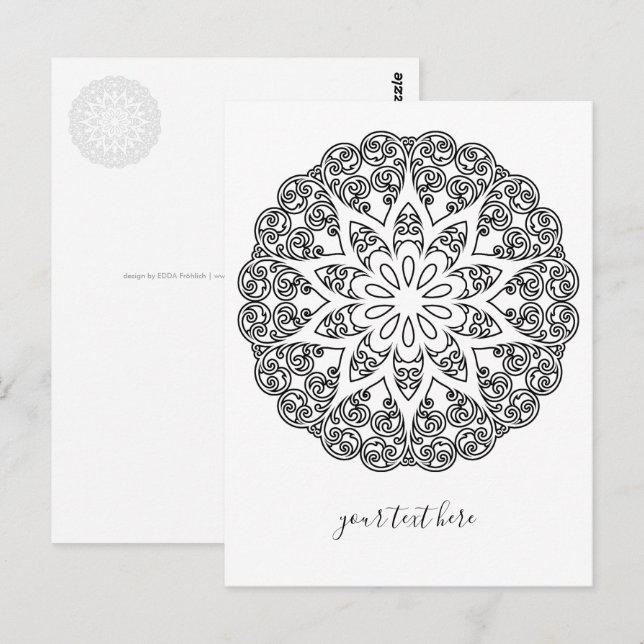 Farbe Ihr eigenes MANDALA - Farbbuch 1 Postkarte (Vorne/Hinten)