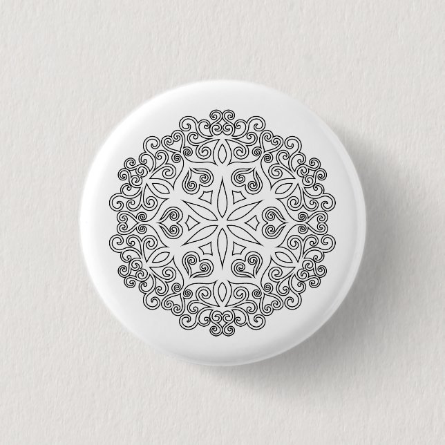 Farbe Ihr eigenes MANDALA - Farbbuch 2 Button (Vorderseite)