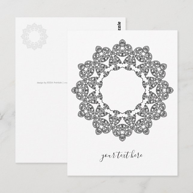 Farbe Ihr eigenes MANDALA - Farbbuch 3 Postkarte (Vorne/Hinten)