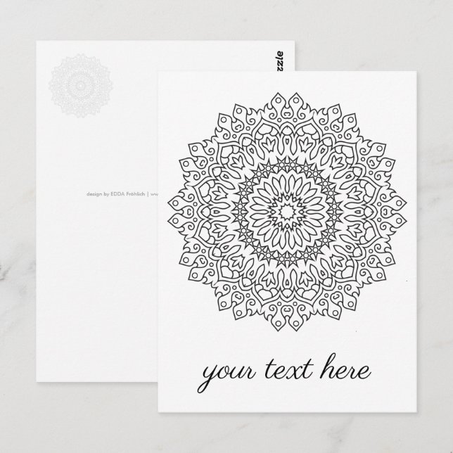 Farbe Ihr eigenes MANDALA - Farbbuch 4 Postkarte (Vorne/Hinten)