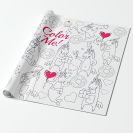 Farbe Ihr Personalisiertes Einhorn-Geschenk Geschenkpapier