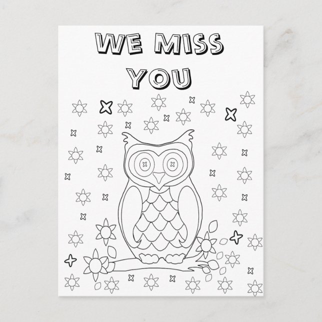 Farbe Ihre eigenen Owl DIY Geschenke Postkarte (Vorderseite)