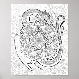 Farbe Ihres eigenen Drachen Mandala Poster