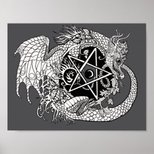 Farbe Ihres eigenen DrachenPentagramms Poster