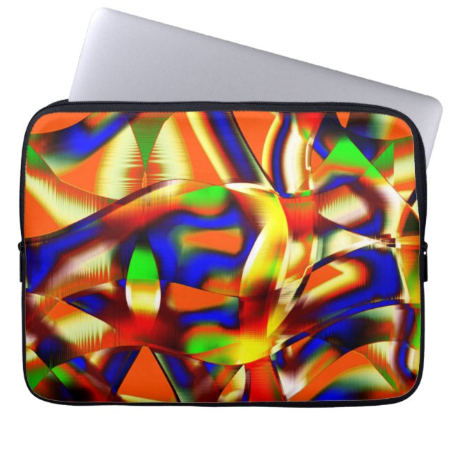 Farbe imposanter Farben, Orange und Blau gekämpft Laptopschutzhülle (Vorderseite)