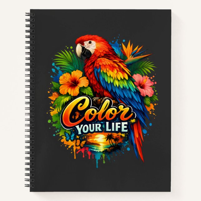 Farbe in Dein Leben bringen Notizbuch (Vorderseite)