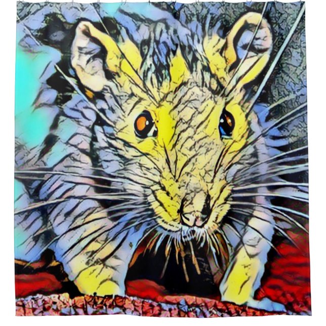 Farbe Kick - Rat Duschvorhang (Vorderseite)