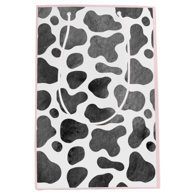 Farbe Kuh Druck Rosa Mittlere Geschenktüte (Vorderseite)