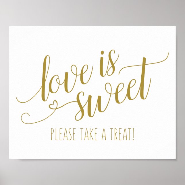FARBE! Liebe ist Sweet Calligraphy Sign Poster (Vorne)