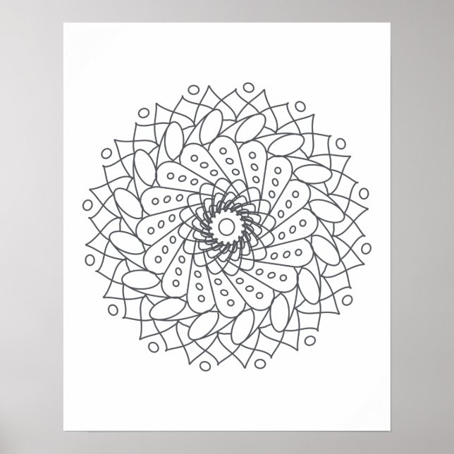 Farbe: Mandala Mauer Art Poster (Vorne)