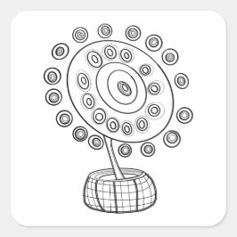 FARBE ME COSMIC BOUQUET QUADRATISCHER AUFKLEBER