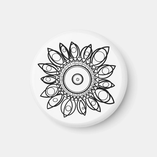 FARBE ME PEACOCK MANDALA MAGNET (Vorne)