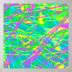 Färbe meine Träume Kritzelmuster Expressive Kunst Poster