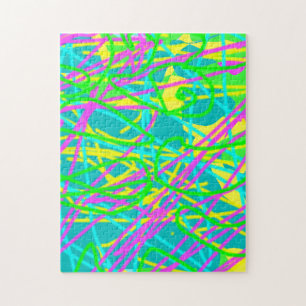 Färbe meine Träume Kritzelmuster Expressive Kunst Puzzle