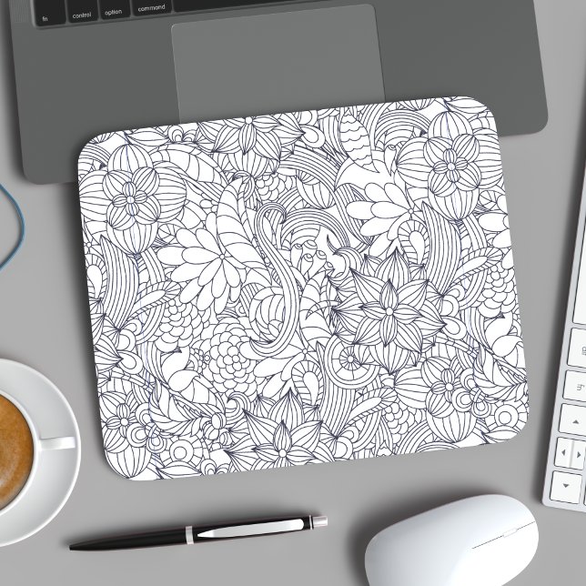 Färbe mich ein, bevor du botanische•Custom versche Mousepad (Color Me In B4 Giving Botanical•Custom Mouse Pad)