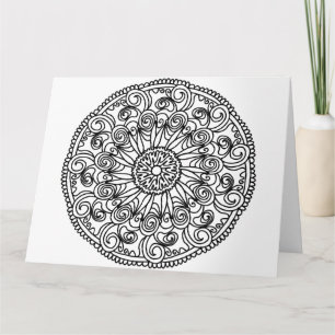 Färbe mich Swirl Blumen Grußkarte Karte