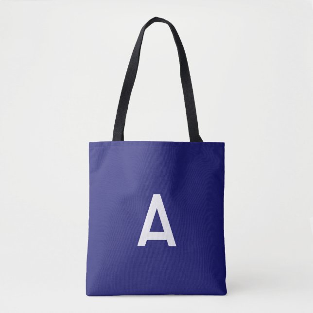 Farbe Midnight Blue Minimalist Einfaches Monogramm (Vorderseite)