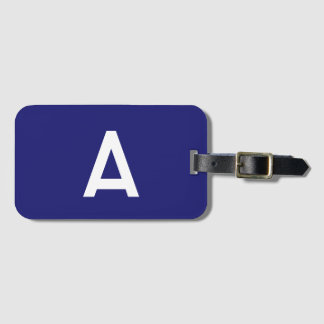 Farbe Midnight Blue Minimalist Einfaches Monogramm Gepäckanhänger