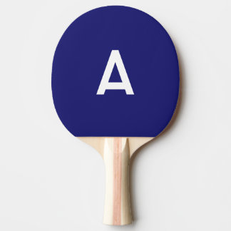 Farbe Midnight Blue Minimalist Einfaches Monogramm Tischtennis Schläger