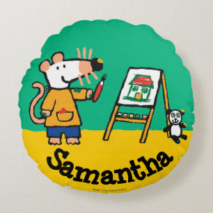 Farbe mit Maisy! Rundes Kissen