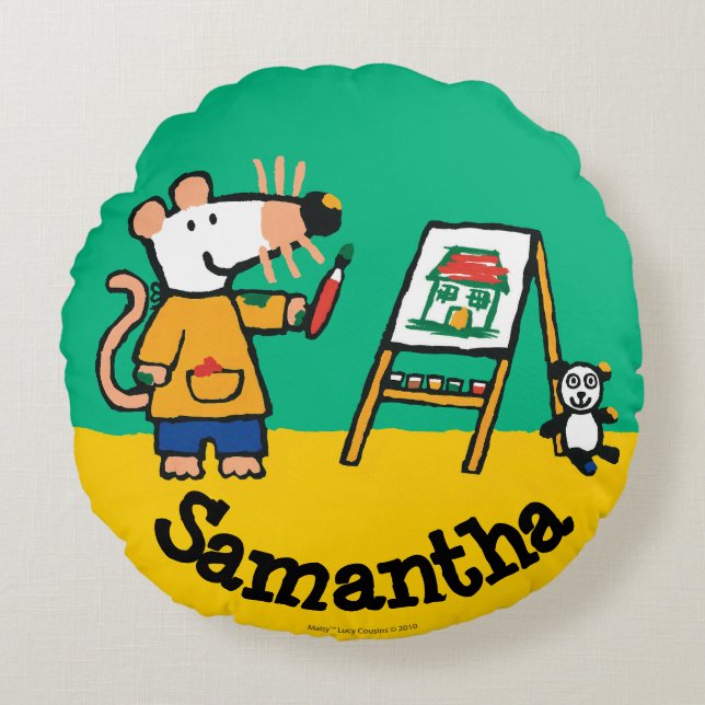 Farbe mit Maisy! Rundes Kissen (Vorderseite)