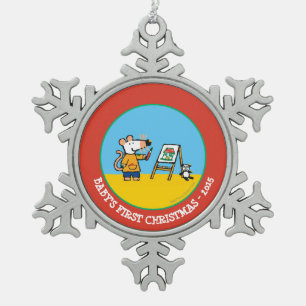 Farbe mit Maisy! Schneeflocken Zinn-Ornament