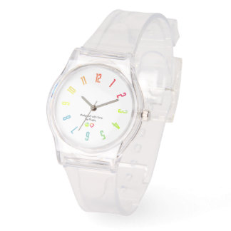Farbe nach Anzahl Gradient Clear Watch Armbanduhr