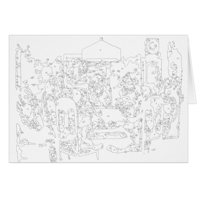 Farbe nach Anzahl: Hunde, die Poker-Karte spielen (Vorderseite (Horizontal))