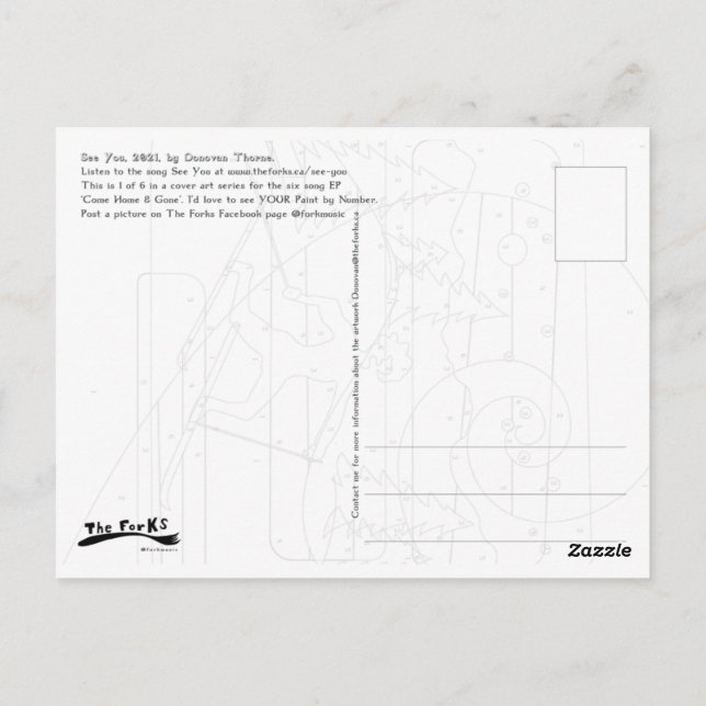 Farbe nach Anzahl Postkarte (Rückseite)