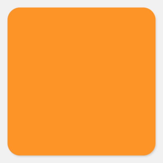 Farbe Orange Quadratischer Aufkleber (Vorderseite)