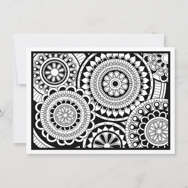 Farbe Postkarte Modernes Mandala Design (Vorderseite)