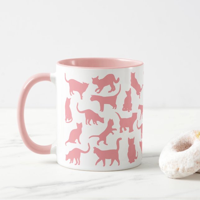 Farbe Rosa der Katzen Tasse (Mit Donut)