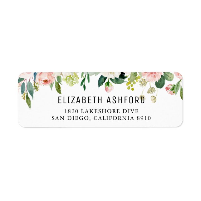 Farbe Rosa Pfirsich Blumengarten Anschrift (Vorne)