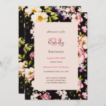 Farbe Rosa und Gelb Rosen auf schwarz, Geburtstag