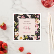 Farbe Rosa und Gelb Rosen auf schwarz, Geburtstag