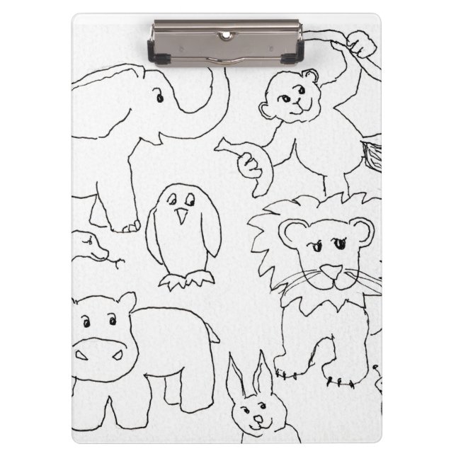 Farbe Sie besitzen Zootiere Klemmbrett (Vorderseite)