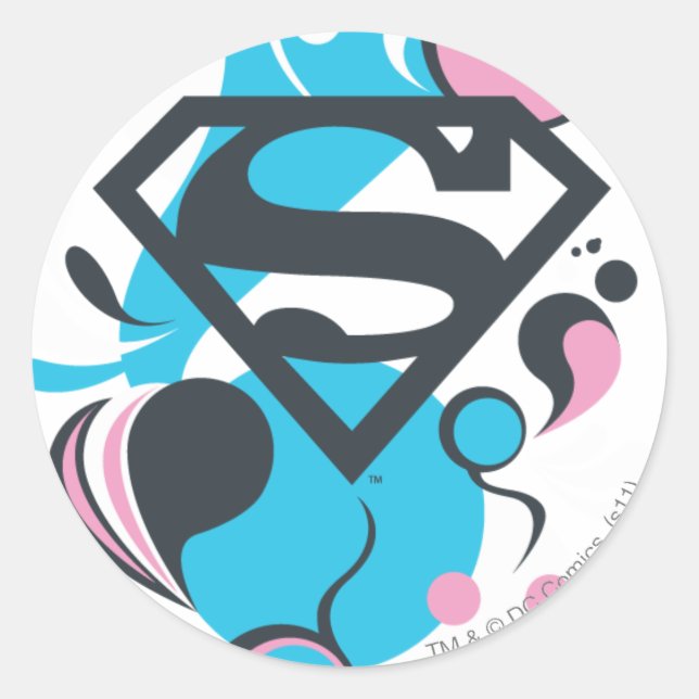 Farbe Splash Blau Runder Aufkleber (Vorderseite)