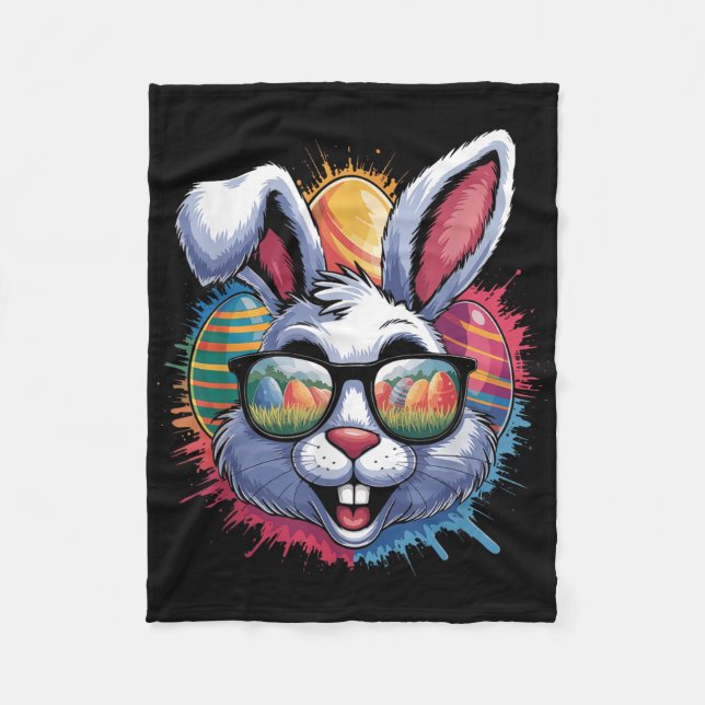 Farbe Splash Oster Bunny Egg Jagd Bright Artis Fleecedecke (Vorderseite)