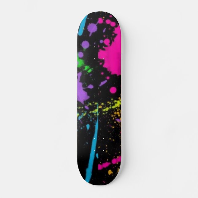 Farbe-Spritzer-rosa-lila Skateboard (Vorderseite)