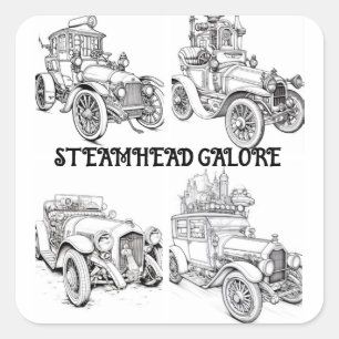 Farbe T's Steamhead Galore Färben in Handarbeit Quadratischer Aufkleber
