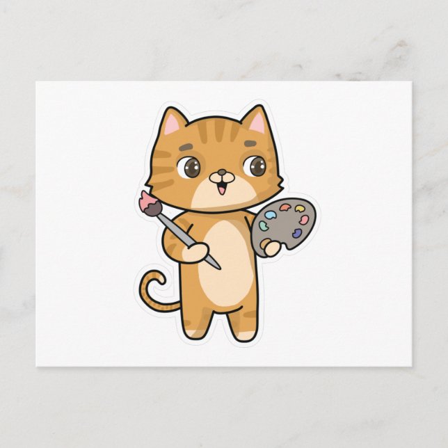 Farbe und Pinselstrich Postkarte (Vorderseite)