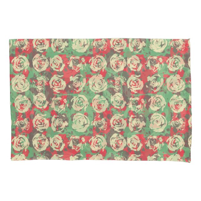 Farbe und Rose Harmonie - Nahtloses Muster Kissenbezug (Vorderseite)