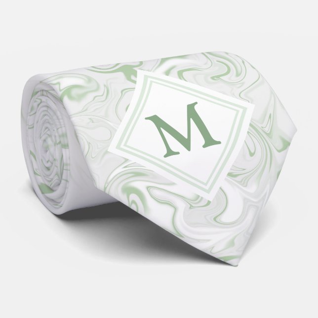 Farbe und weißer Marmor mit Diamond Monogram Krawatte (Gerollt)