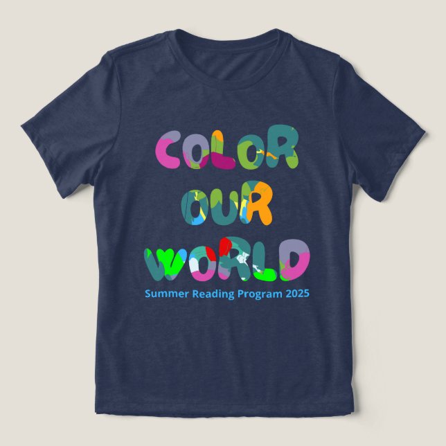 Farbe: Unsere Welt Sommerlesen 2025 Kreativität Tri-Blend Shirt (Design Vorderseite)