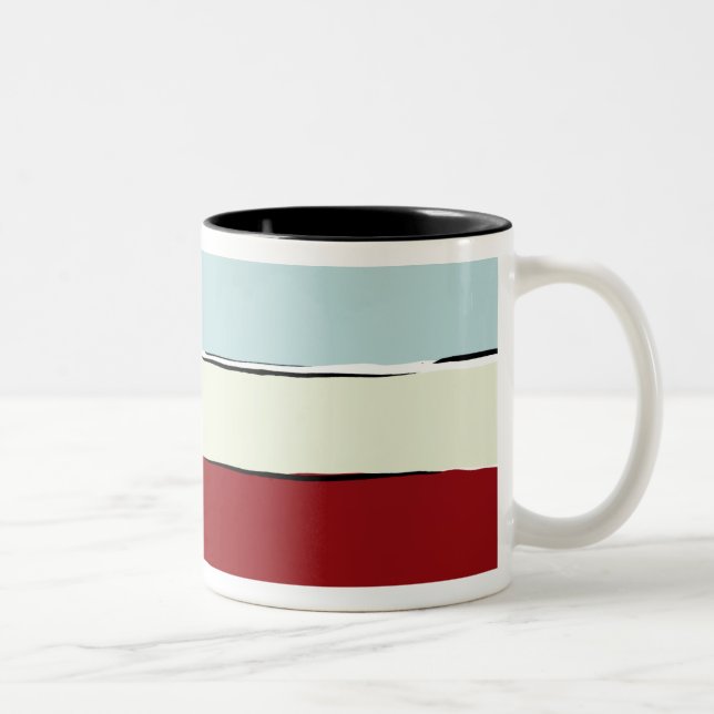 Farbe versieht Muster mit einem Band Zweifarbige Tasse (Rechts)