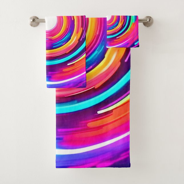 Farbe Vortex: Dynamisches Design Badhandtuch Set (Insitu)