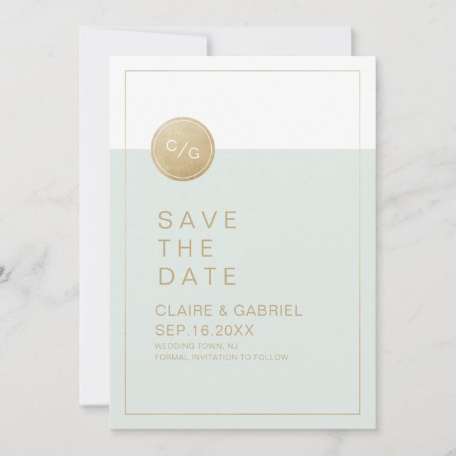 Farbeditierbar minimalistisch modern Save the Date (Vorderseite)