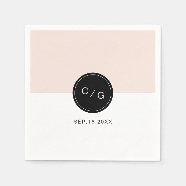 Farbeditierbare minimalistische moderne Hochzeitmo Serviette (Vorderseite)